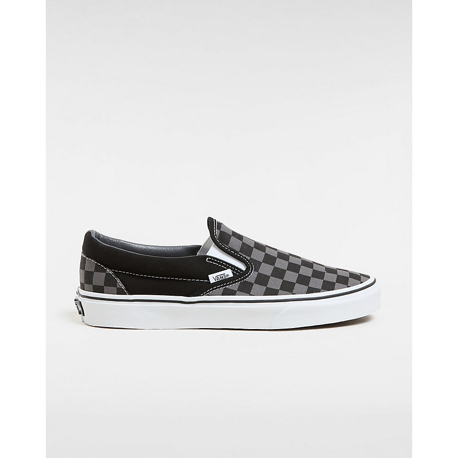 Vans Checkerboard Classic Slip-on Shoes (black/pewter Checkerboard) Men
