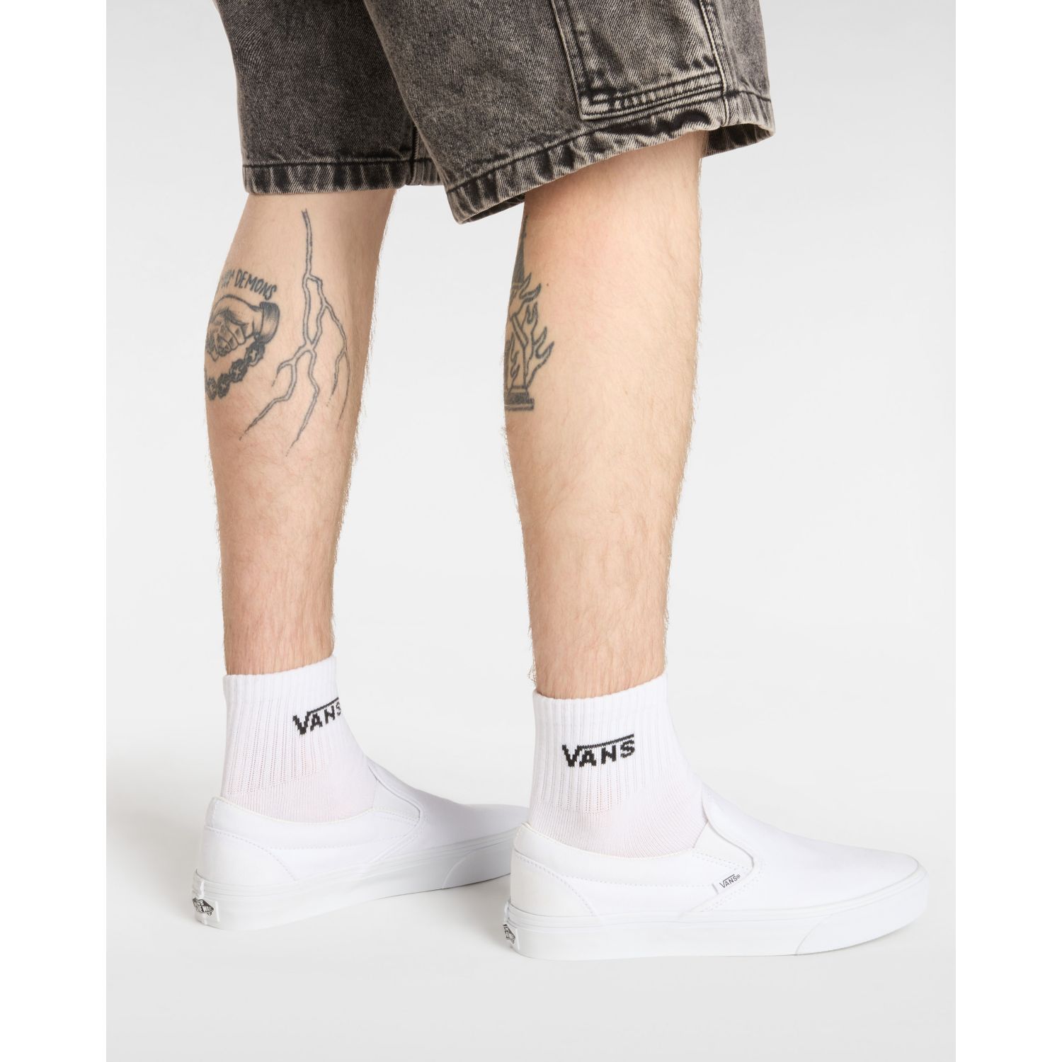 Men's white slip hot sale on vans