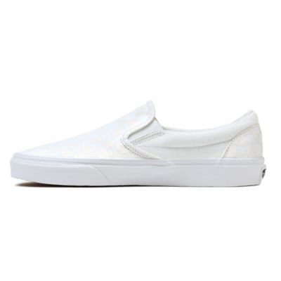 Checkerboard Classic Slip On Shoes White Vans