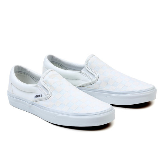 Checkerboard Classic Slip-On Shoes | White | Vans