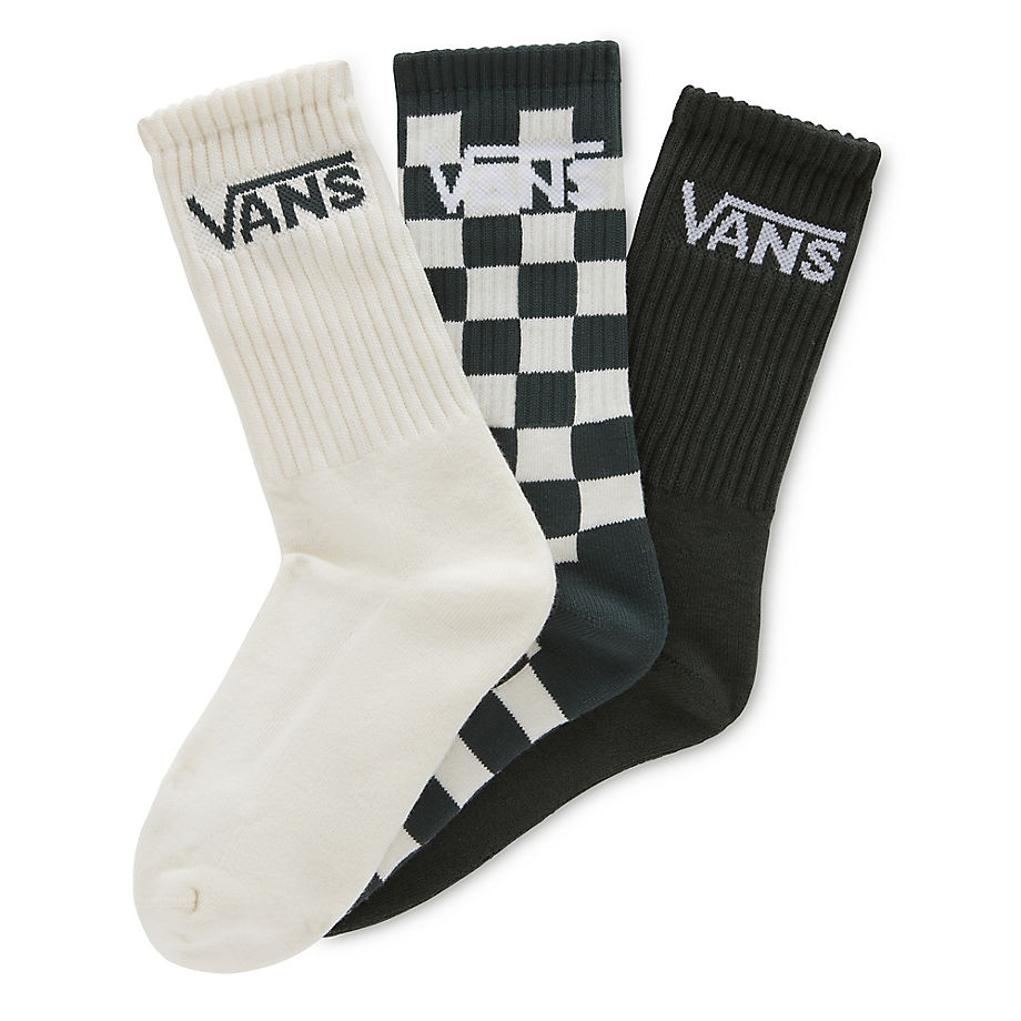 Vans Kids Classic Crew Socks (3 Pairs) (deep Forest) Youth Green