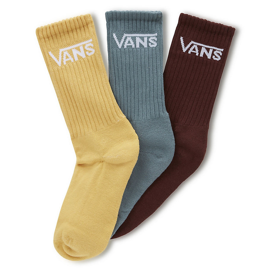 Vans Kids Classic Crew Socks (3 Pairs) (ochre) Youth Yellow