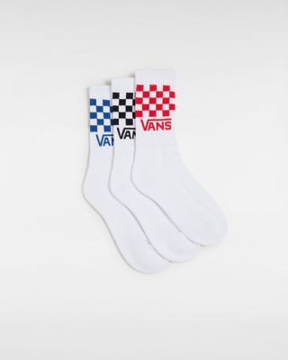 Kids Drop V Classic Check Crew Socks (3 pairs) | Vans