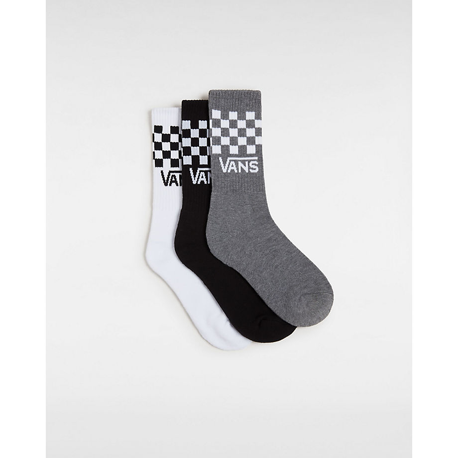 Vans Kinder Drop V Classic Check Crew Socken (3 Paar) (white/black/hea) Youth Multicolour