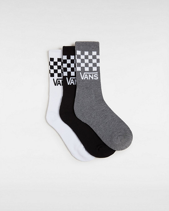 Kids Drop V Classic Check Crew Socks (3 Pairs) | Vans
