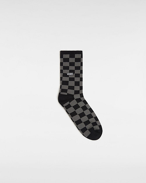 Vans Checkerboard Crew Socks (1 Pair) (black/charcoal) Men Grey