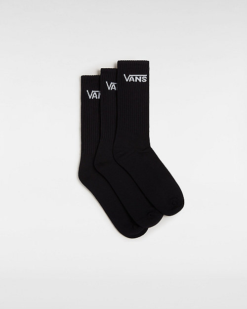 Vans Classic Crew Socks (3 Pairs) (black) Unisex Black