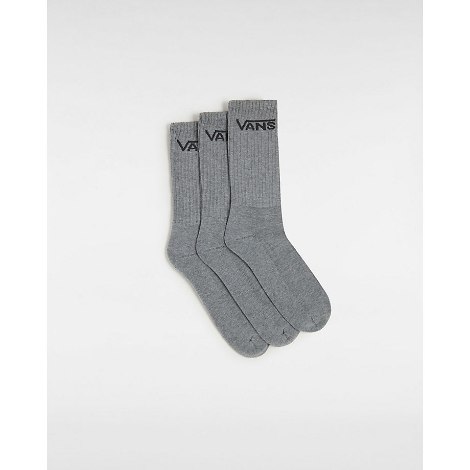 Vans Classic Crew Socks (3 Pairs) (heather Grey) Men Grey