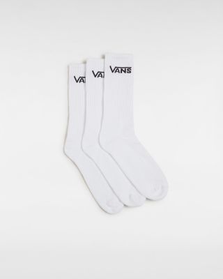 Vans Classic Crew Socks (3 Pairs) (white) Unisex White