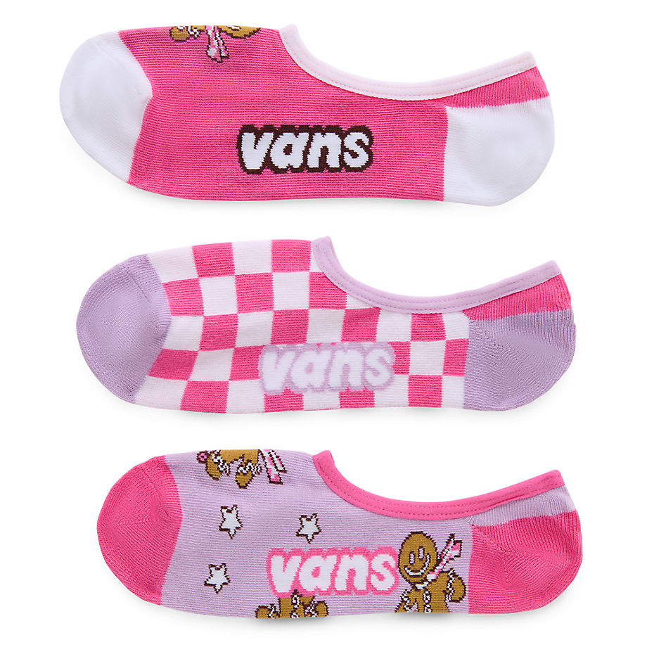 Vans Ginger Board Man Canoodle Socks (3 Pairs) (carmine Rose) Women Pink