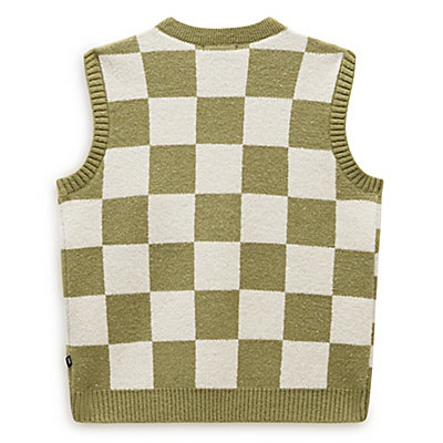 Courtyard Checker Sweater Vest | Green | Vans