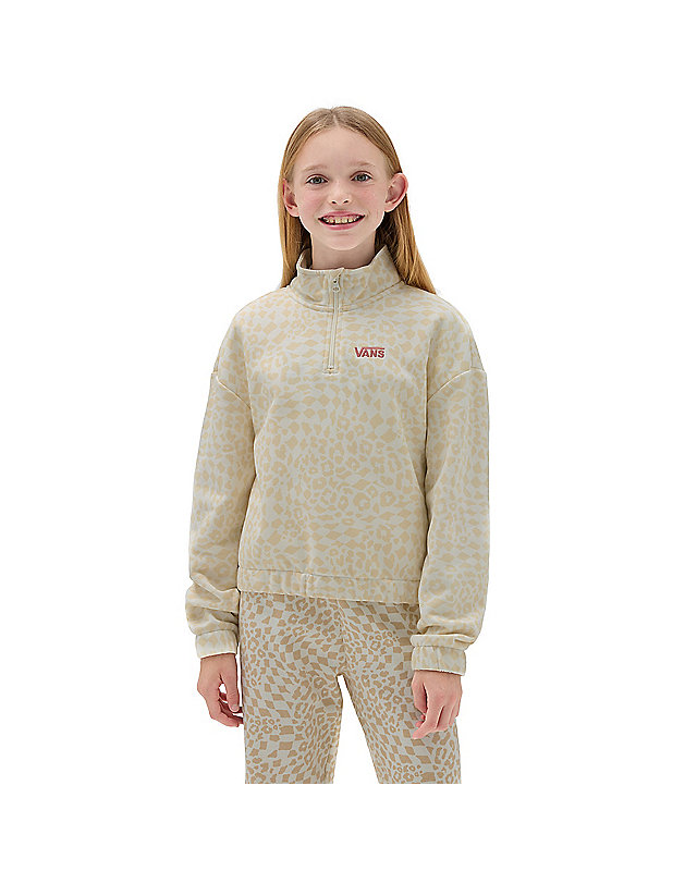 Camisola com meio fecho de correr Printed Mock para rapariga (8-14 anos) 1