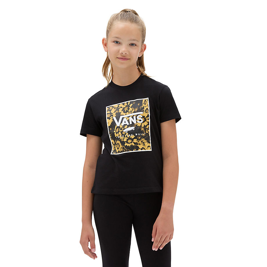 Vans Mädchen Floral Box Rundhals-t-shirt (8-14 Jahre) (black) Girls Schwarz