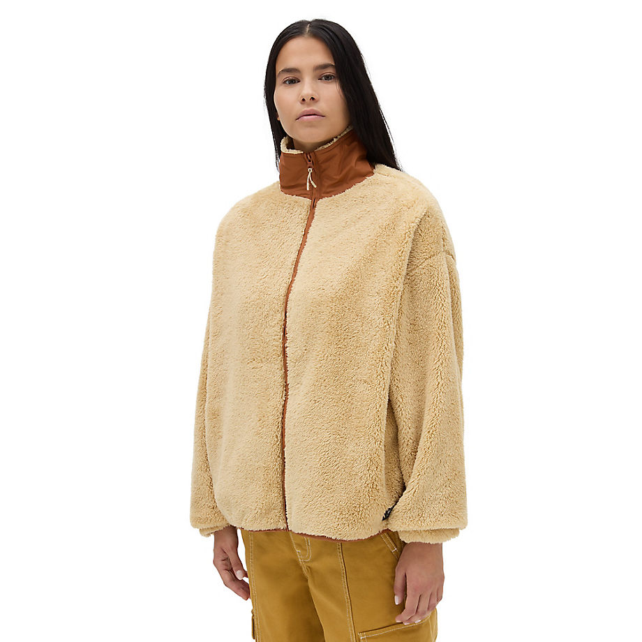 Vans Vista Mock Neck Full Zip Sherpa Pullover (mojave Desert) Women Beige