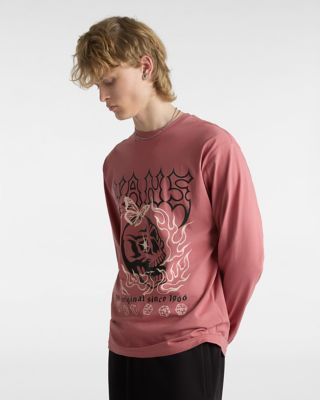 Vans pink long sleeve hot sale top