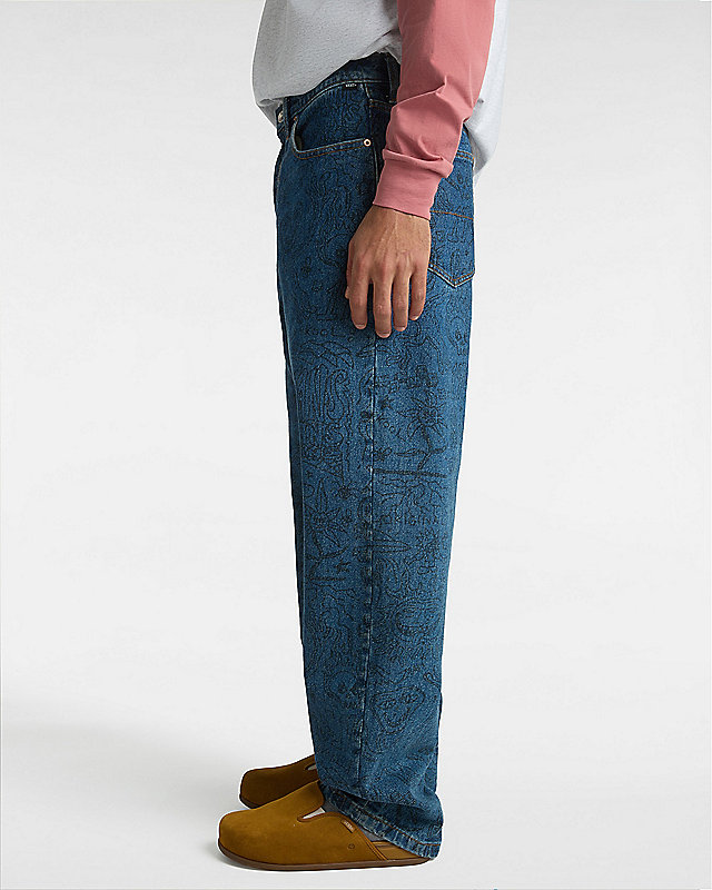 Pantaloni in denim Check-5 Printed Loose 5