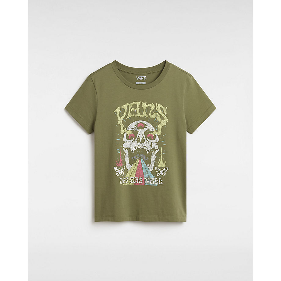 Vans T-shirt Skull Sauce Crew (olivine) Kobiety Zielony