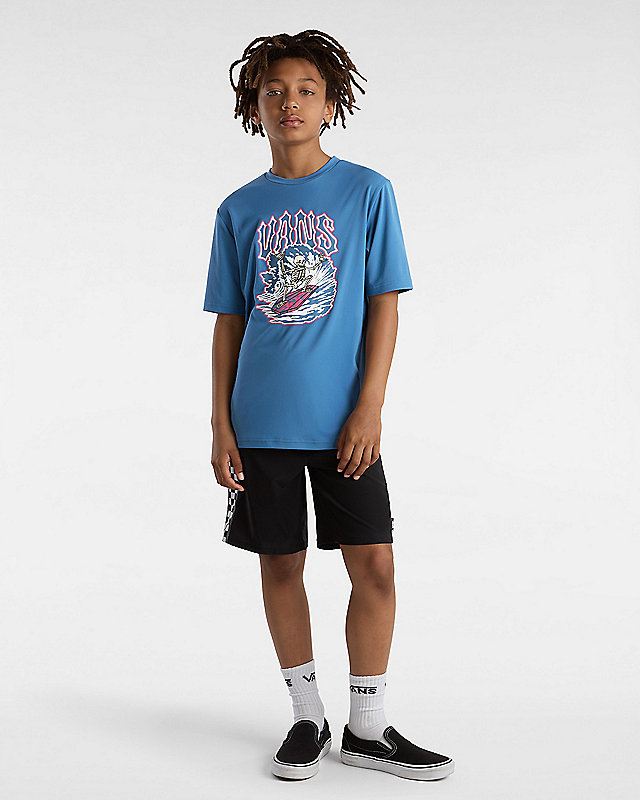 Camiseta de niños Surfin Skeleton con protección solar (8-14 años) 4