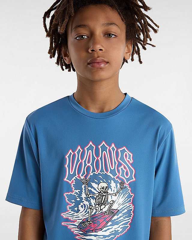 Camiseta de niños Surfin Skeleton con protección solar (8-14 años) 6