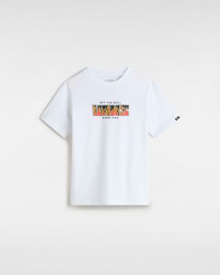 Vans Little Kids Digi Flames T-shirt (white) Little Kids White