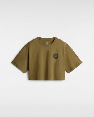 Vans T-shirt X Spitfire Wheels Relaxed Crop (gothic Olive) Kobiety Zielony