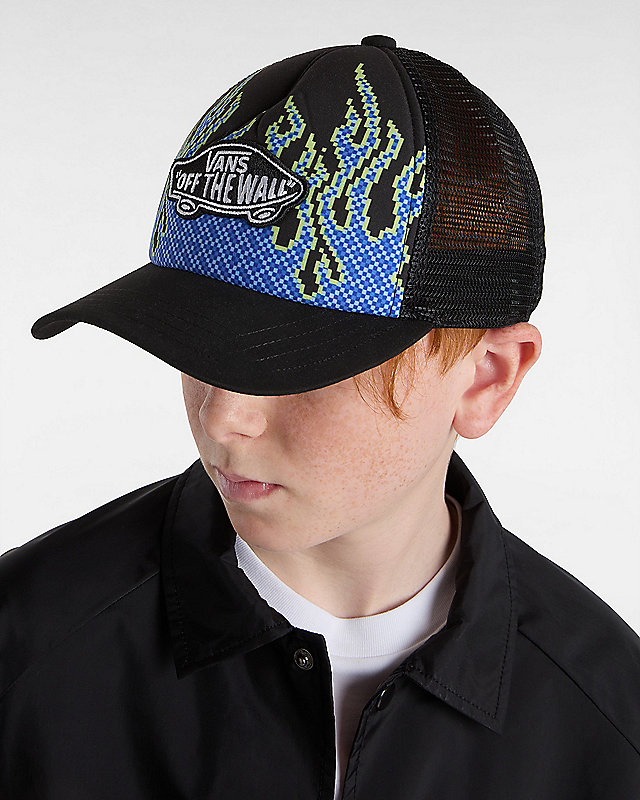 Kids Pixel Flame Trucker Hat 4