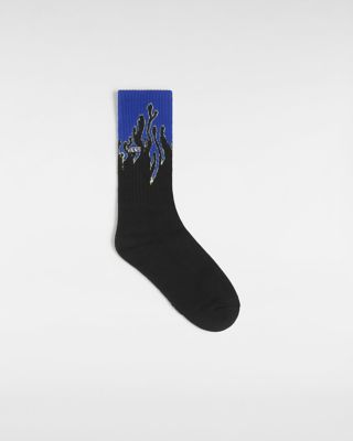 Vans Kids Pixel Flame Crew Socks (1 Pair) (black) Youth Black