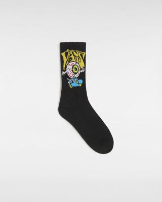 Vans Kids Eye Crew Socks (1 Pair) (black) Youth Black, Size 13.5-5