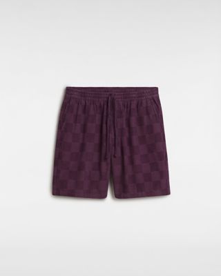 Vans Range Checkerboard Cord Loose Shorts (blackberry Wine) Men Purple