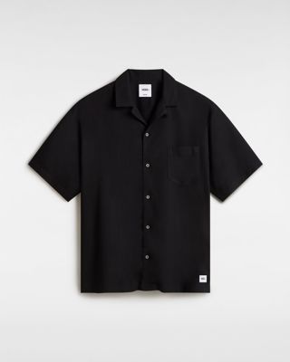 Vans Premium Camp Collar Woven Short Sleeve Shirt (black) Unisex Black, Size L