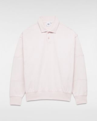 Vans Premium Collared Long Sleeve Rugby Shirt (peach Blush) Men Pink, Size L