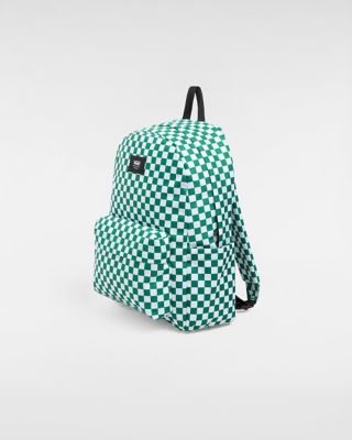 Kids Old Skool Grom Check Backpack Green Vans