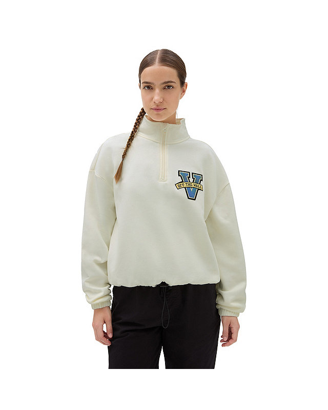 Varsity V Half Zip Mock Neck Sweatshirt 1