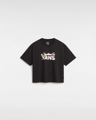 Vans Fleurs Os Crop T-shirt (black) Damen Schwarz