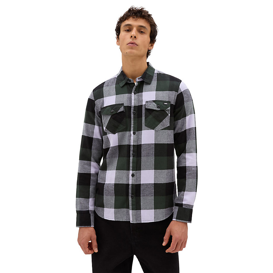 Vans Box Flannel Long Sleeve Buttondown Shirt (deep Forest/lng) Men Multicolour