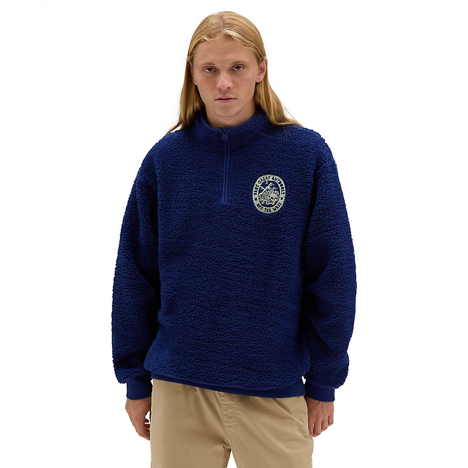 Vans Happy Moon Quarter Zip Sherpa Sweatshirt (blue Depths) Herren Blau