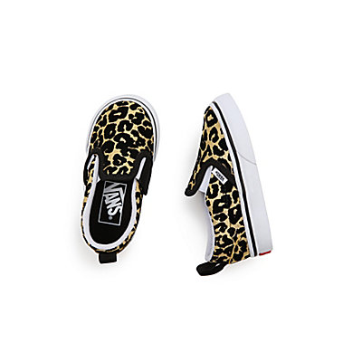 Kleinkinder Flocked Leopard Classic Slip-On Velcro Schuhe (1-4 Jahre)