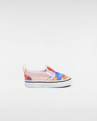 Vans Toddler Slip-on V Hook And Loop Glitter Shoes (1-4 Years) (rainbow Galaxy Pink/multi) Toddler Pink