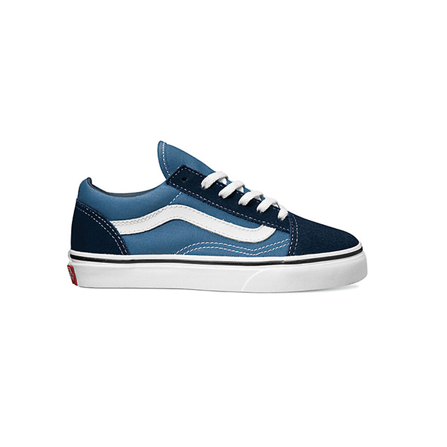 Vans Kids Old Skool Shoes (4-8 Years) (navy/true White) Kids Blue