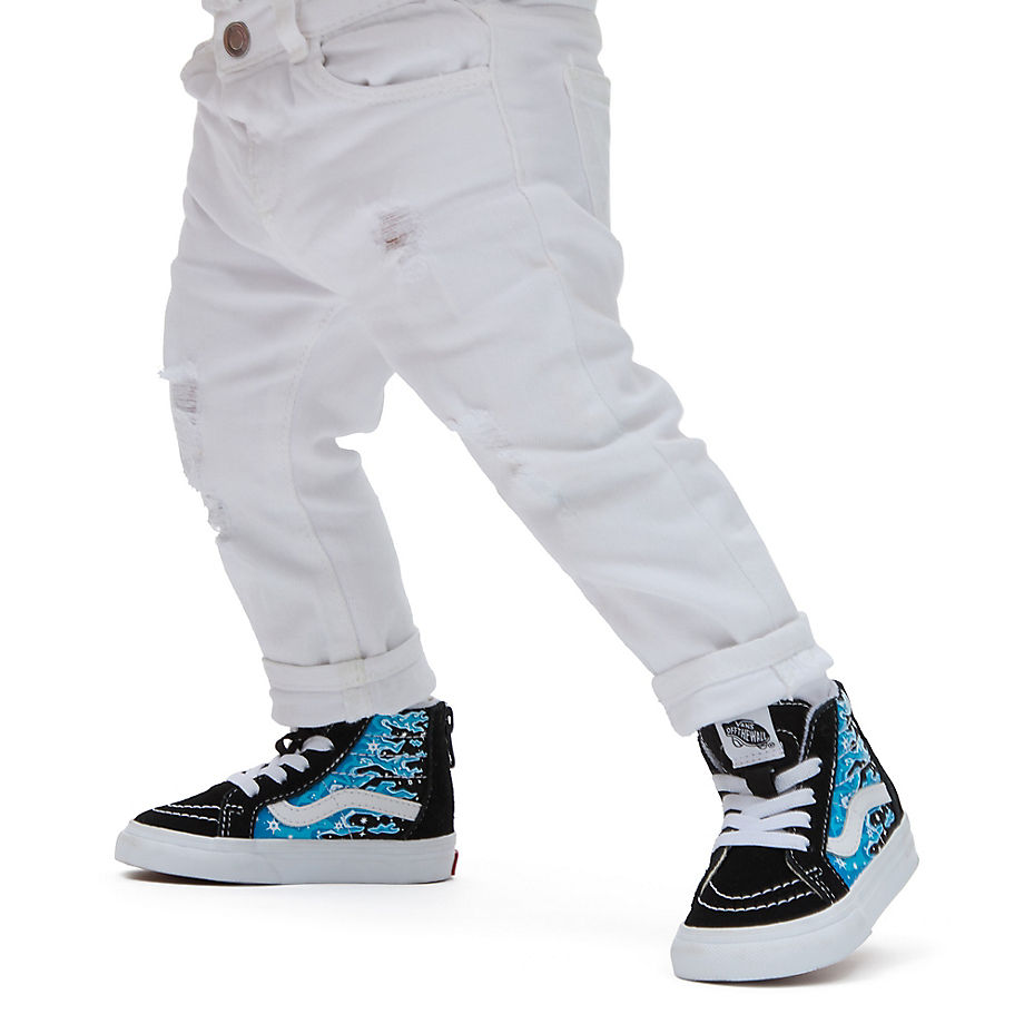 Vans Toddler Sk8-hi Zip Shoes (1-4 Years) (black/white) Toddler Black