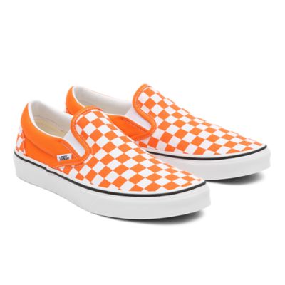 Altijd Verdwijnen pint Checkerboard Classic Slip-On Shoes | Orange | Vans