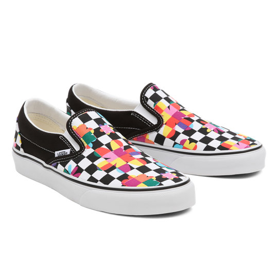 Floral Checkerboard Classic Slip-On Schuhe | Vans