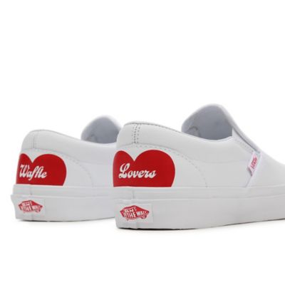 White vans store slip ons custom