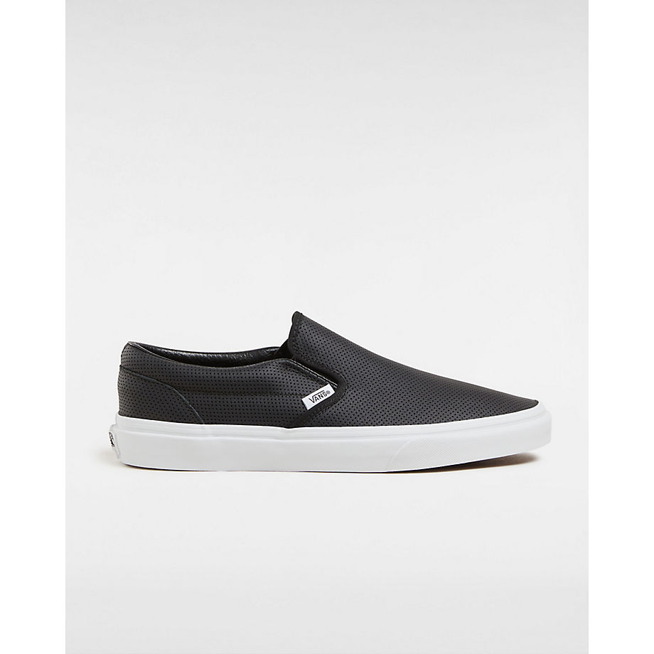Vans Perf Leather Classic Slip-on Shoes ((perf Leather) Black) Men