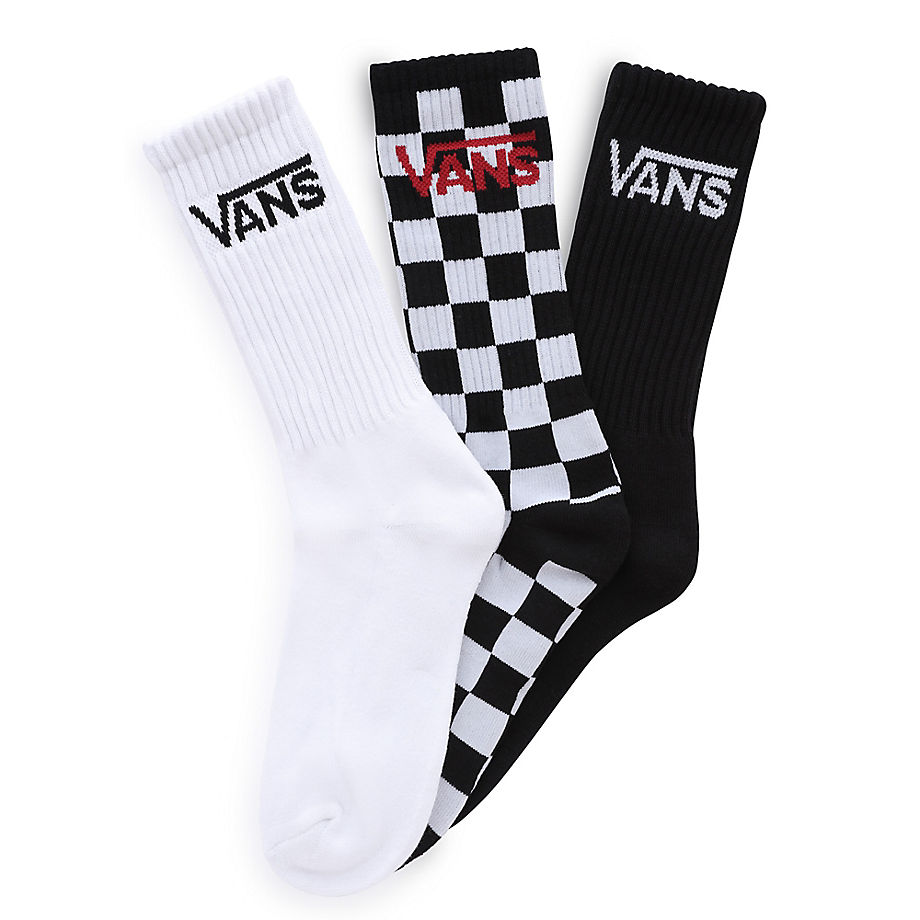 Vans Classic Crew Socks (1 Pair) (black/checkerbo) Men White