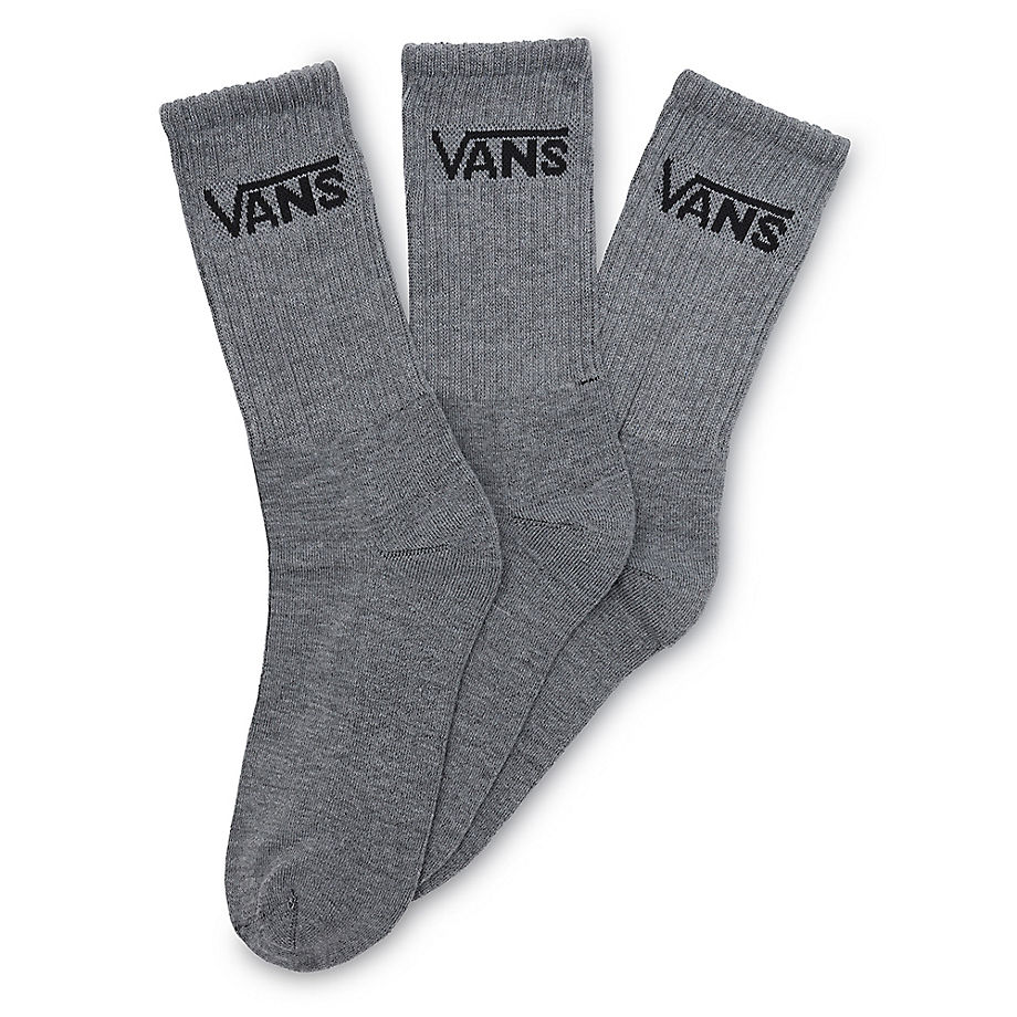 Vans Classic Crew Socks (3 Pairs) (heather Grey) Men