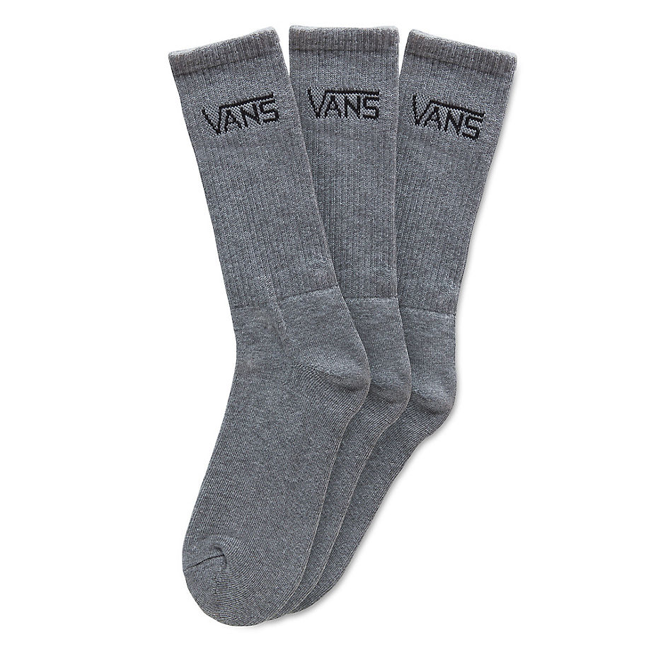 Vans Classic Crew Socks (3 Pair Pk) (heather Grey) Men Grey