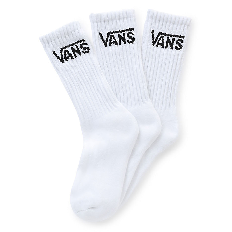 Vans Kids Classic Crew Socks Us 10-13.5 (3 Pairs) (white) Youth White