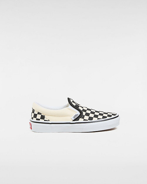 Vans Kinder Classic Slip-on Schuhe (4-8 Jahre) ((checkerboard) Black/white) Kinder Weiß