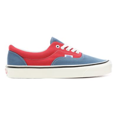 red and blue vans shoes